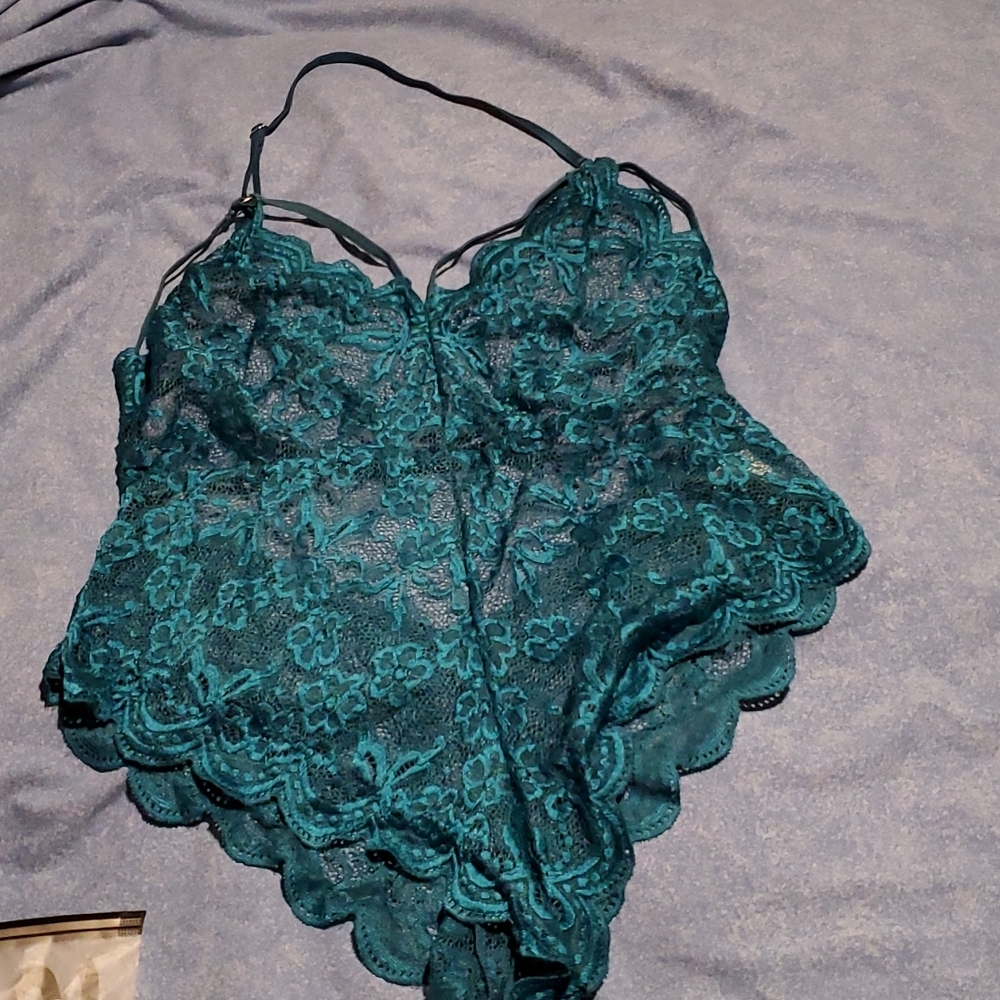 NWOT One piece teddy, XXL, aquamarine blue/green